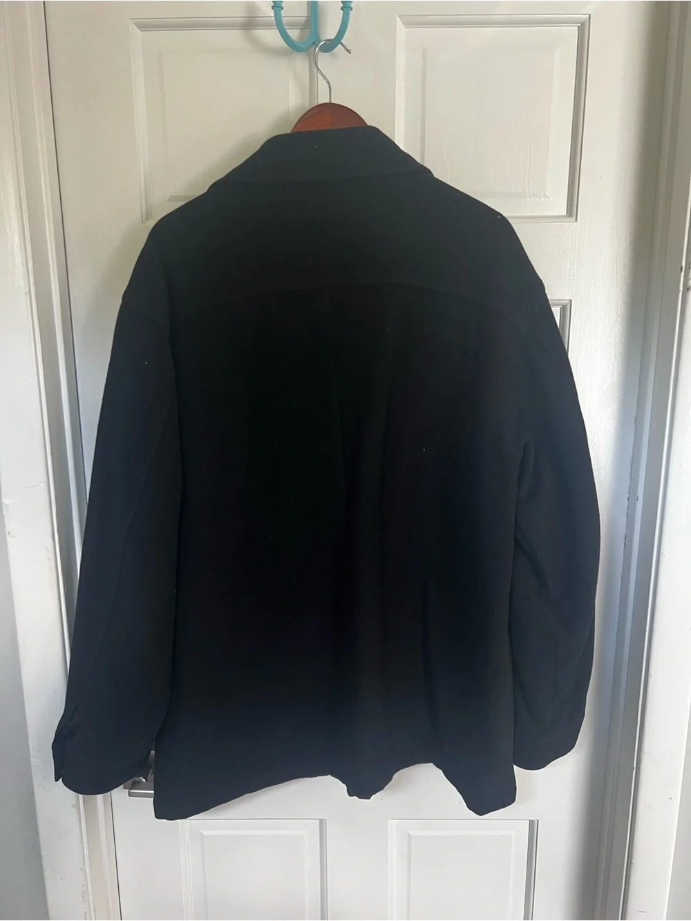 Banana Republic Men's Black Pea Coat - Quilted Lining
